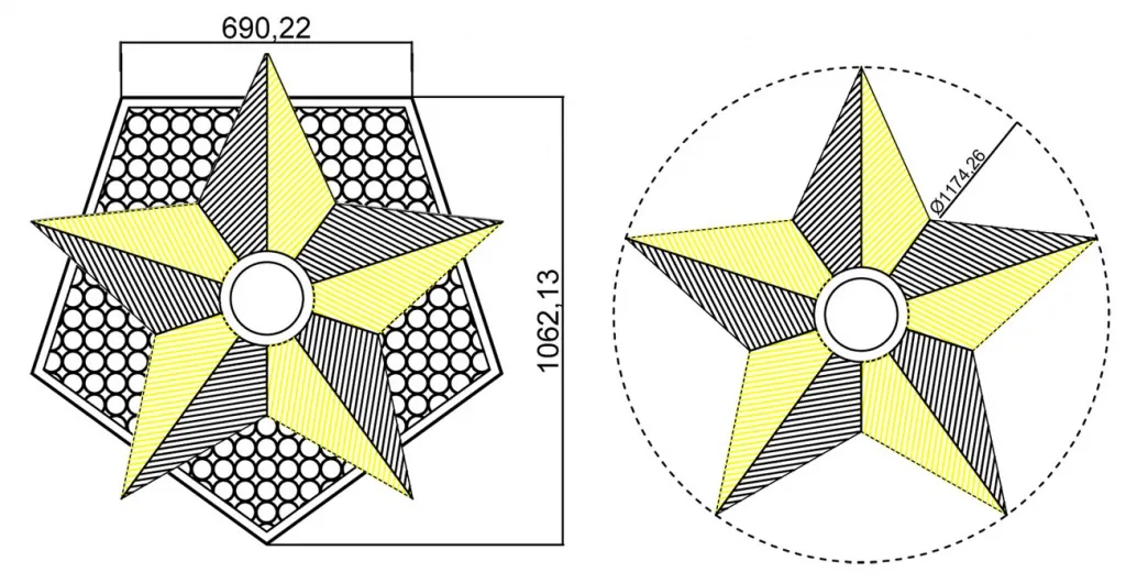 Чертеж вечного огня - схема звезды вечного огня в Красноармейске 