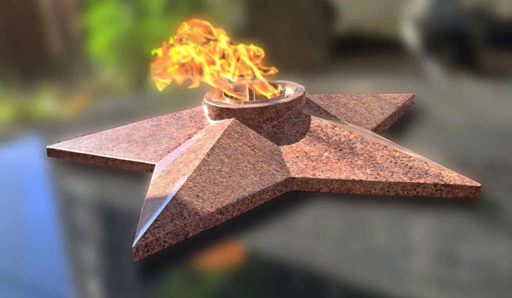 Звезда вечный огонь из гранита на заказ Звезда вечный огонь из гранита на заказ